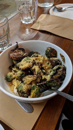 Brussel sprouts at Pino's in Islington