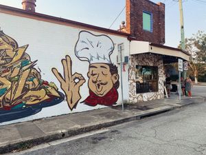Urban Italian street art  at Pino's in Islington