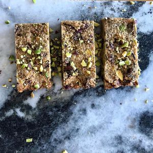 Pistachio Apricot Quinoa Bars when your late and need breakfast On The Go or perfect anytime snack.  at Seed of Happiness in Nicosia