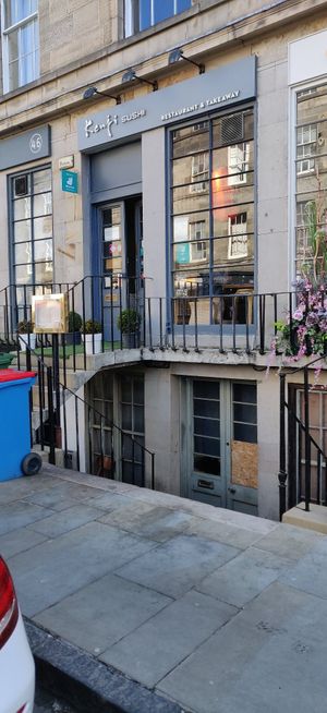 Outside at Kenji Sushi in Edinburgh