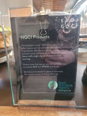 Allergen Notice at Fron Goch Garden Centre in Caernarfon