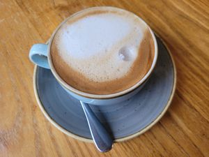 Oat Flat White #Veganuary at Fron Goch Garden Centre in Caernarfon