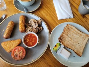 Vegan Breakfast #Veganuary at Fron Goch Garden Centre in Caernarfon