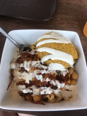 Koshary bowl with kofta  at Koshary Corner in Clarksville