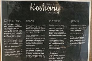 Menu at Koshary Corner in Clarksville