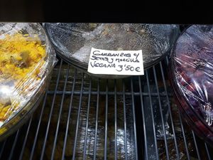 Chickpea stew with mushrooms and vegan black sausage at Sr. Matambre in Madrid