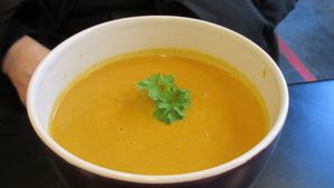 Warming Carrot and Ginger Soup at Beanuts - Pop Up in London