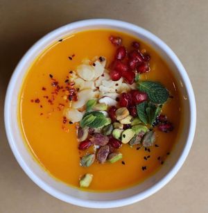 Carrot soup at Beanuts - Pop Up in London