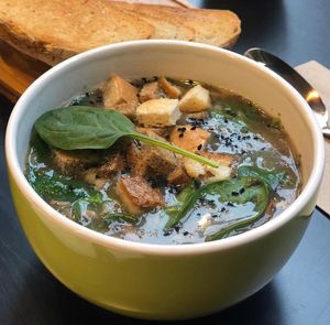 Rye soup called zurek at Beanuts - Pop Up in London