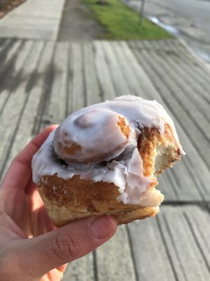 Cinnamon bun  at Flourgirl Baking in Vancouver