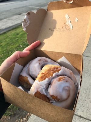 Box of buns  at Flourgirl Baking in Vancouver
