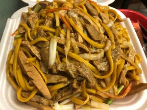 Combo mock meat lo mein at New Hong Kong in Memphis