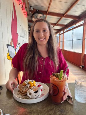 Me enjoying my food at Breakfast Republic - North Park in San Diego