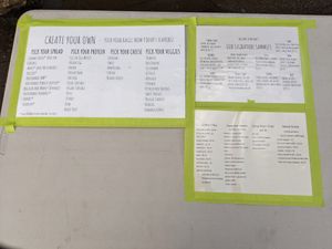 Sandwich menus at Willow's Bagels in Burlington