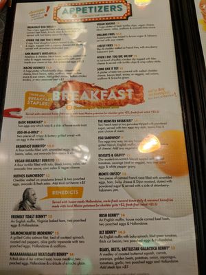 Appetizers and breakfast at The Friendly Toast in Burlington