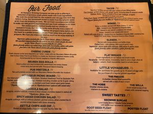 Menu  at Voyageur Brewing in Grand Marais