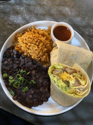 Vegan breakfast burrito  at Breakfast Republic - Ocean Beach in San Diego