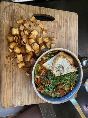 Veggies and pesto frittata (vegan)  at Breakfast Republic - Liberty Station in San Diego