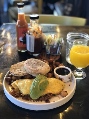 Harmest vegan omelet! at Breakfast Republic - East Village in San Diego