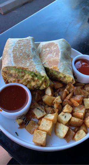 Vegan breakfast burrito  at Breakfast Republic in Encinitas