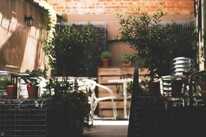 Outdoor accessible through the restaurant  at Divino in Brussels