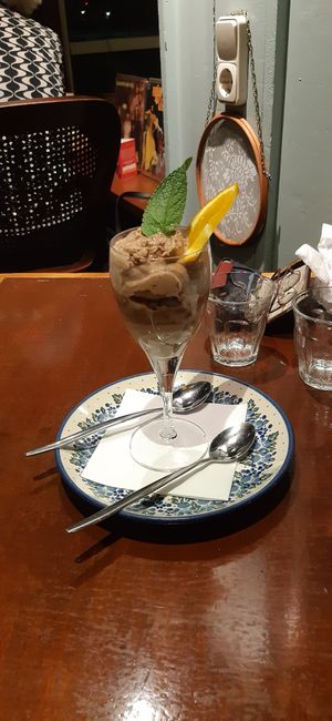 Chocolate mousse with speculoos crumble at Gusto-040 in Eindhoven