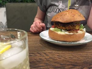 Huge bun, small burger. at Vurger in Amsterdam