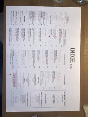 Menu  at Indie Indian Kitchen in Tromsoe