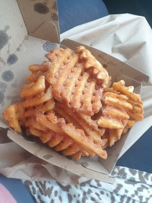 Waffle fries at Two Kings Burgers  in Warrnambool