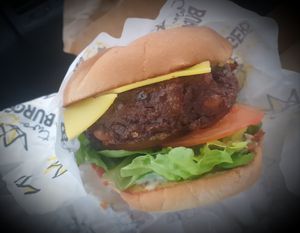 Vegan burger at Two Kings Burgers  in Warrnambool