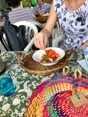 Request salad oír Of the menú  at Sabaidee Cafe in Okinawa