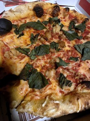 Custom personal vegan pizza  at Julien's in Millbrook