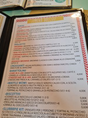 Menu at Zucchero a Velo in Ancona