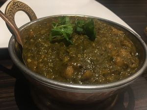 Palak Chana (spinach and chickpeas) at Diwa Classic Indian Cuisine in Guelph