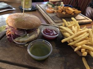 vegan Burger with fake meat patty at Sausalitos in Stuttgart