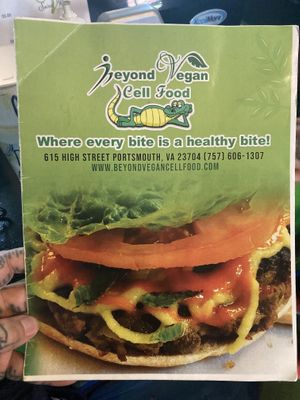 Menu 1  at Beyond Vegan Cell Food in Portsmouth