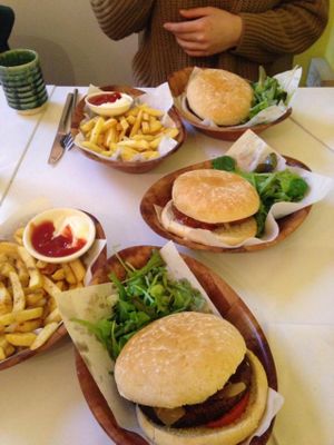 Burger and chips ( from loving hut camden- recently closed down) but loving hut edgware serve the burger and chips too! at Zen Buddha in North West London