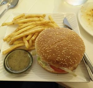 fish burger and chips at Zen Buddha in North West London