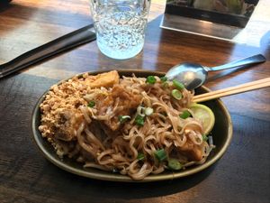  Vegan Pad Thai lunch portion - delicious and enough to make us full  at Wokshop - Valby in Copenhagen