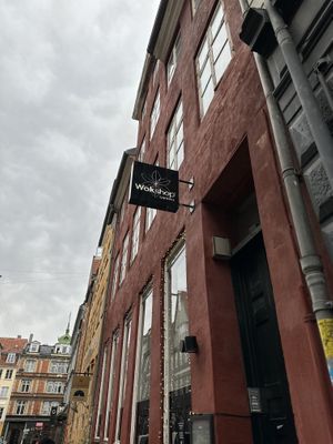 Front of the restaurant with sign  at Wokshop - Kgs Nytorv in Copenhagen