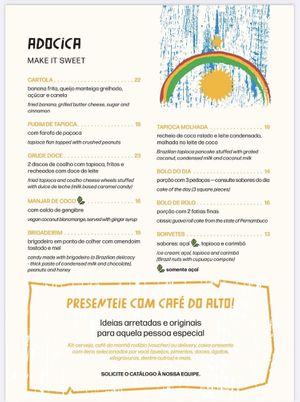 Veg options   at Cafe do Alto in Rio De Janeiro