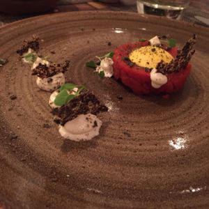 dinner at Vanilla Black in London