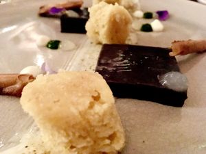 licorice panna cotta at Vanilla Black in London