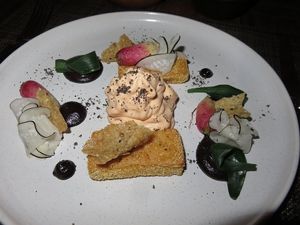 appetizer at Vanilla Black in London