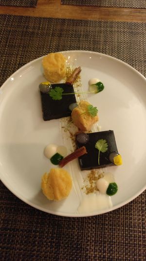 Liquorice desert at Vanilla Black in London