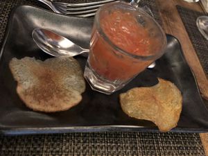 first course  at Vanilla Black in London