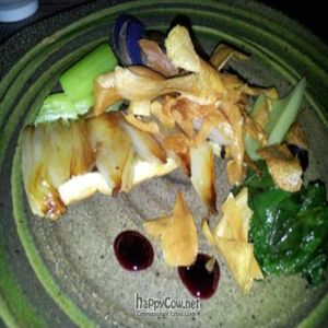 Onion tartin main course at Vanilla Black in London