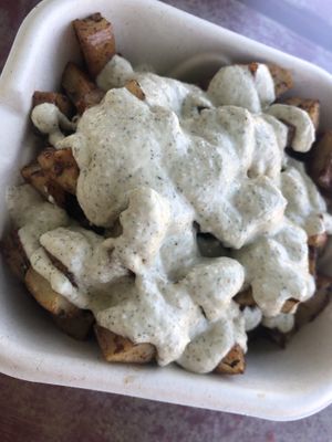 seasonal roasted red potato fries 🍟  at The Peaceful Palate in Eugene