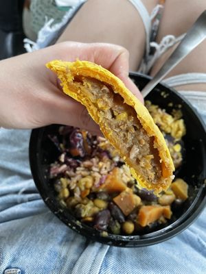 Beyond Meat Jamaican patty  at Living Right Health Bar in Naugatuck