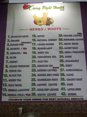 Herbs at Living Right Health Bar in Naugatuck